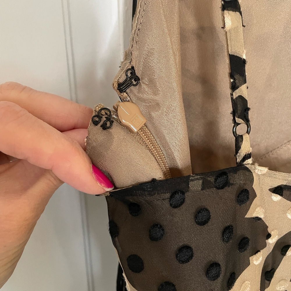 House of Harlow 1960 Black and Tan Patterned Mini Dress with Fringe SzS - Picture 8 of 13